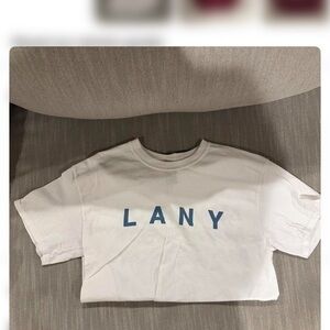 Woman’s White and Blue T-Shirt